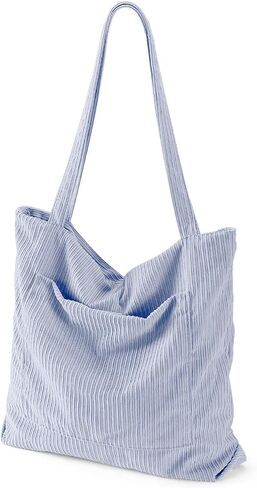 Corduroy Tote Bag for Women Large Hobo Bags Tote Bag with Zipper Casual Shoulder Handbags Work Shopping Bag in Saudi Arabia