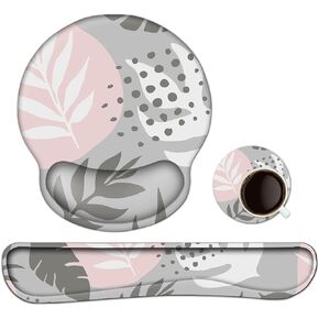 Cloud Keyboard Wrist Rest and Mouse Pad with Wrist Support Set, Ergonomic PU Leather Mouse Pads, Pain Relief Memory Foam Non-Slip Mousepad for Computer,Laptop, Black in Kuwait