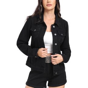 MISS MOLY 2024 Jean Jacket For Women Distressed Ripped Casual Long Sleeve Classic Denim Trucker Jacket Coats With Pockets