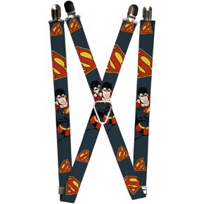 Buckle-Down mens Buckle-down - Superman Suspenders, Multicolor, 3.5 x 2.5 US