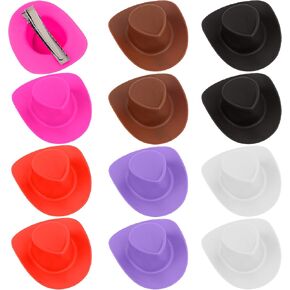 Framendino, Mini Cowboy Hat Clip Plastic Cute Hat Clip for DIY Decoration