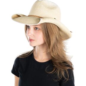 Funky Junque Cowboy Hats Women Packable Rolled Brim Sun Hat Cowgirl Beach Straw Western Country Classic Ombre Design