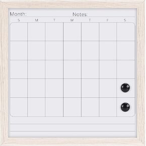 EXYGLO Weekly Calendar Planner Board for Wall, Peach Pink Magnetic Dry Erase Whiteboard with Rustic Wooden Frame, Hanging Portable Board for Home Decor, Kitchen, Plan, List, Daily Schedule, 13" x 13"