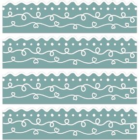 60 Pieces Bulletin Board Borders Squiggles and Dots Die Cut Border Trim for Teachers Painted Dots Black Bulletin Board Border for School Classroom Chalkboard Wall Party Office Decor (Classic Design)