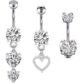VCMART Belly Button Ring Belly Button Piercing Surgical Steel Belly Rings 14G Belly Button Rings Belly Navel Rings Piercing Jewelry