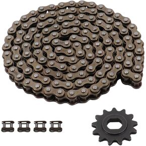 25 Chain 132 Link with 13T Teeth Motor Sprocket Master Link 4 Master Links Compatible with Razor MX500 MX650 SX500 Dirt Bike XRF500 MiniMoto,Electric Scooter Mini Bike Go Kart Cart Parts