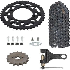 420 Chain 41 Tooth Rear Sprocket 76mm Front 16 Toothe 17mm with Chain Breaker for Chinese 50 70 90 110 125cc SSR CRF50 CRF70 XR50 Mini Bike ATV Go Kart Taotao Coolster Pit Dirt Bike