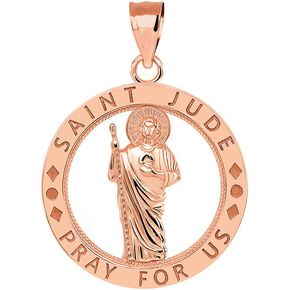 10k Gold Saint Jude Pray For Us Charm Pendant
