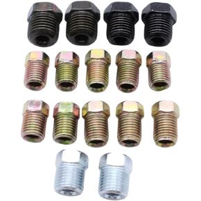 Car Stainless Brake Line Fitting Kit for 3/16" tube, Inverted Flare (19 Fittings)