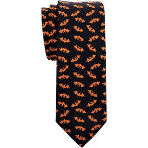 Retreez Joyful Fun Happy Halloween Pattern Woven Microfiber 2.4" Skinny Tie