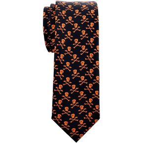 Retreez Joyful Fun Happy Halloween Pattern Woven Microfiber 2.4" Skinny Tie