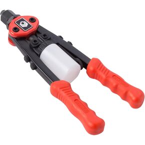 MAXPOWER Pop Rivet with Labor-Saving Ergonomic Soft Grip Handles, 5 Replaceable Nosepieces, Collection Bottle, Service Wrench Included