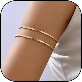 Boho Arm Cuff for Women Gold Arm Cuff Upper Arm Bracelet Minimalist Arm Cuff Open Bangle Armband Round Bracelet