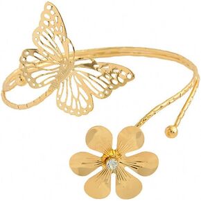Upper Arm Bracelet Band Cuff Bangle Coil Bracelet butterfly flower Gold Armband Boho Jewelry for Women