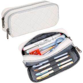 Della Gao Pencil Case Large Capacity Pencil Pouch Aesthetic Pen Bag Office Stationery Organizer Simple Sturdy Multifunctional Pencil Bag for Men - Black