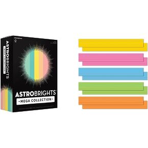 Astrobrights Mega Collection, Colored Cardstock, Punchy Pastel 5-Color Assortment, 320 Sheets, 65 lb./176 gsm, 8.5" x 11" - MORE SHEETS! (91780) in Saudi Arabia
