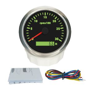 ELING 3 3/8'' Diesel Engine Tachometer 4000RPM Gauge with Hour Meter 12V 24V with 8 Colors Backlight for RV ATV Vessels