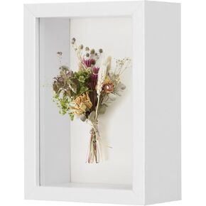Shadow Box Frame, 4 x 6 Inch Wooden Dried Flower Photo Frame Deep Box Frame Shadow Boxes Display Case for Flower/Tickets/DIY Craft, Display Frame Shadow Box [Natural Color]