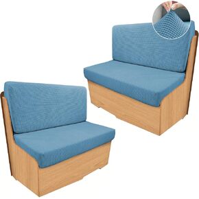 أغطية وسائد Rv Dinette - أغطية مقاعد وسادة أريكة التخييم القابلة للتمدد - أغطية أريكة قابلة للغسل لمقاعد مقاعد السيارة Rv Camper (غطاءان لمسند الظهر، 2 غطاء مقعد)