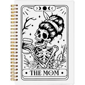 the Overthinker Tarot Card Notebook Journal, Gothic Goth Skull Notebook Journal, Witchy Journal, Goth Office Supplies, Witchy Stuff Spiral Notebook 5.5x8.3
