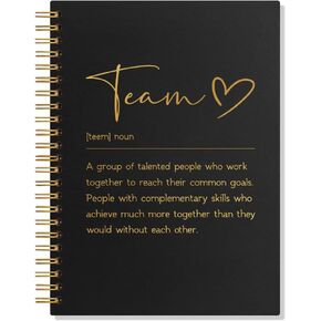 Team Definition Hardcover Spiral Blank 160 Page Notebook, Appreciation Gifts for Colleagues Coworker Staff Team Member, Teamwork Gifts, Employee Appreciation Gifts, Team Appreciation Gifts
