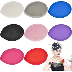 GORGECRAFT 8 Colors Fascinator Hat Base Teardrop Cotton Millinery Hats Embryo Base Sinamay Cocktail for Craft DIY Material Supply Making Party Fascinators Church Wedding Hat