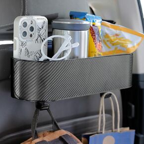 Car Headrest Backseat Organizer with 2.9'' Cup Holder, Back Seat Storage Box Car Snacks Container for kids Car Food Sauce Storage Holder Car Interior Accessories