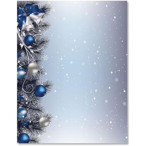 Current - Silver Bells Christmas Stationery – For Holiday Letters, Hand-Written Notes, 25 Sheets, 8½ x 11 Inches, Printer Compatible, 70# Text Opaque Paper