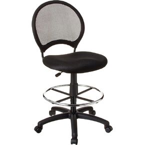كرسي صياغة شبكي من Boss Office Products بأذرع قابلة للتعديل باللون الأسود