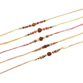 Set of 5 Rakhi Bracelet for Brother, Designer Fancy Traditional Rakhi, Rakhi Thread for Brother, Rakshabandan Rakhi, Indian Rakhis for Bhaiya Bhabhi Brother