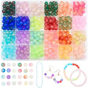 JOJANEAS 28800pcs 2mm Glass Seed Beads 24 Colors Bracelet Making Kit Tiny Beads Set,Necklace Ring Making Kits