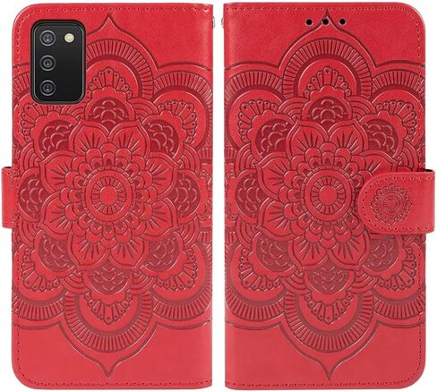 حافظة Bohefo لهاتف Galaxy A03S، حافظة محفظة Samsung A03S SM-A037U مع واقي شاشة من الزجاج المقوى، حافظة بطاقات ائتمان قابلة للطي من جلد ماندالا لهاتف Samsung Galaxy A03S أرجواني in Kuwait