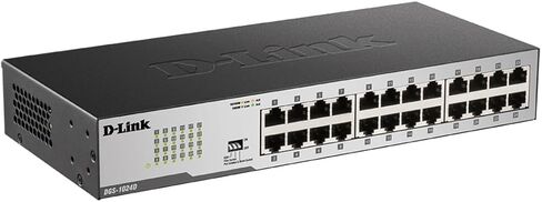 دي لينك، DGS-1024D، محول إيثرنت، 24 منفذ جيجابت، محور شبكة بدون مروحة غير مُدار، سطح المكتب أو الحامل، أسود in Kuwait