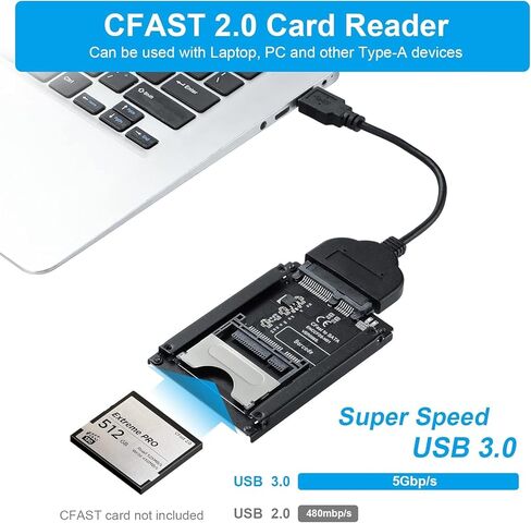 CFAST to SATA Adapter Card,CFAST to USB3.0 (USB-A) Card Reader,Support Any Memory CFAST Card, CFAST to USB Card Reader for PC Laptop in Kuwait