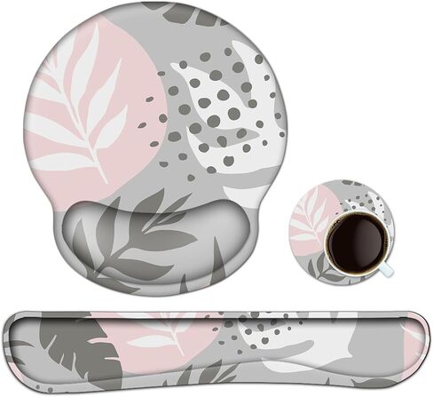 Cloud Keyboard Wrist Rest and Mouse Pad with Wrist Support Set, Ergonomic PU Leather Mouse Pads, Pain Relief Memory Foam Non-Slip Mousepad for Computer,Laptop, Black in Kuwait