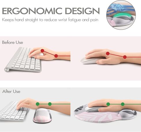 Cloud Keyboard Wrist Rest and Mouse Pad with Wrist Support Set, Ergonomic PU Leather Mouse Pads, Pain Relief Memory Foam Non-Slip Mousepad for Computer,Laptop, Black in Kuwait
