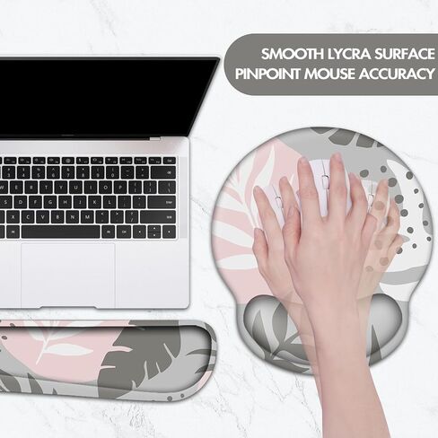 Cloud Keyboard Wrist Rest and Mouse Pad with Wrist Support Set, Ergonomic PU Leather Mouse Pads, Pain Relief Memory Foam Non-Slip Mousepad for Computer,Laptop, Black in Kuwait