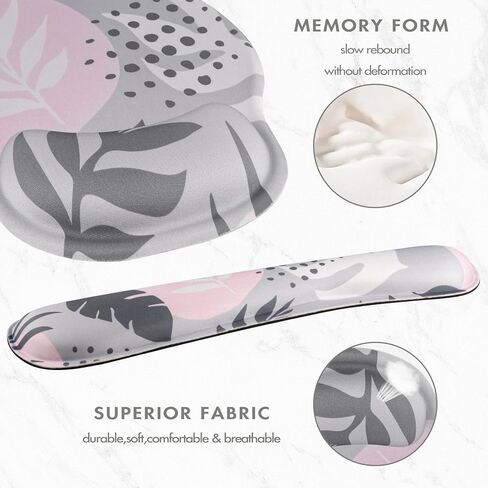 Cloud Keyboard Wrist Rest and Mouse Pad with Wrist Support Set, Ergonomic PU Leather Mouse Pads, Pain Relief Memory Foam Non-Slip Mousepad for Computer,Laptop, Black in Kuwait