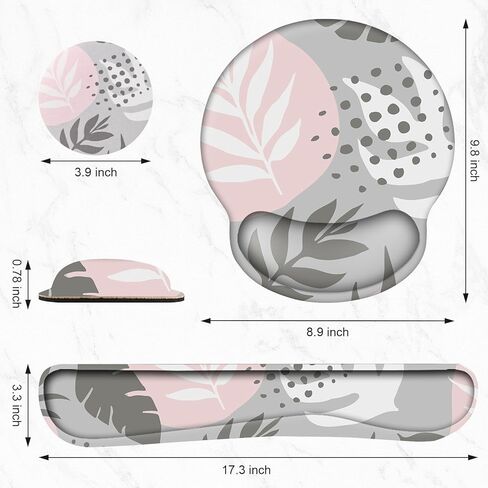 Cloud Keyboard Wrist Rest and Mouse Pad with Wrist Support Set, Ergonomic PU Leather Mouse Pads, Pain Relief Memory Foam Non-Slip Mousepad for Computer,Laptop, Black in Kuwait