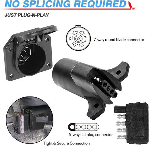 MICTUNING الثقيلة 7 دبوس إلى 5 دبوس مقطورة محول التوصيل مانعة لتسرب الماء in Kuwait