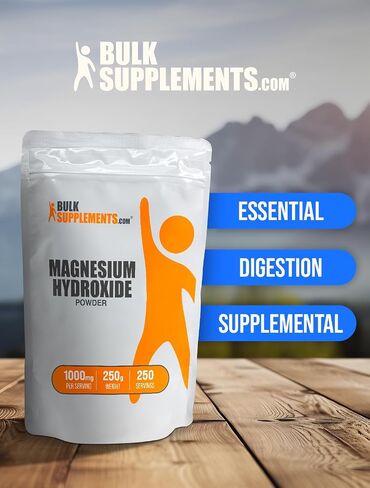 BulkSupplements.com Magnesium Hydroxide Powder - Food Grade Magnesium Hydroxide, Magnesium Hydroxide Supplement - 1000mg (410mg of Magnesium) per Serving, 500g (1.1 lbs) (Pack of 1) in Saudi Arabia