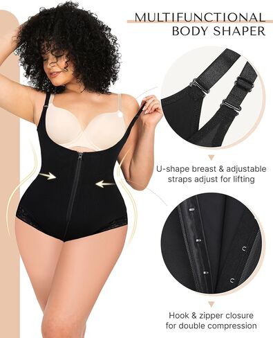 SHAPELLX Fajas Colombianas Shapewear for Women Tummy Control Plus Size Postpartum Body Shaper Butt Lifting Bodysuit in Saudi Arabia