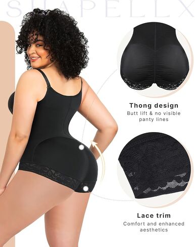 SHAPELLX Fajas Colombianas Shapewear for Women Tummy Control Plus Size Postpartum Body Shaper Butt Lifting Bodysuit in Saudi Arabia