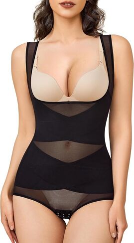 BRABIC Mesh Shapewear Bodysuit Tummy Control for Women Plus Size Faja Body Shaper Bodysuit Butt Lifter in Saudi Arabia
