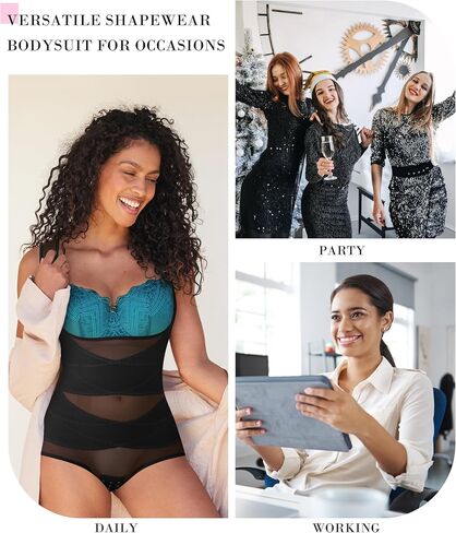 BRABIC Mesh Shapewear Bodysuit Tummy Control for Women Plus Size Faja Body Shaper Bodysuit Butt Lifter in Saudi Arabia