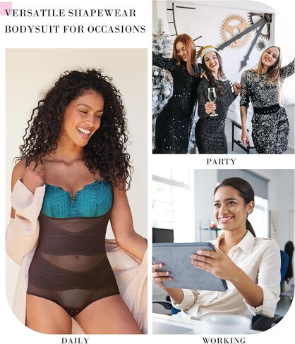 BRABIC Mesh Shapewear Bodysuit Tummy Control for Women Plus Size Faja Body Shaper Bodysuit Butt Lifter in Saudi Arabia