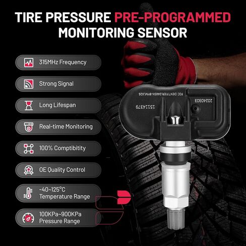 BDFHYK 315MHZ TPMS Sensors Compatible for Chevy GMC Cadillac GM Tire Pressure Monitoring System Replaces# #15114379 15122618 8151226180 4 Pack in Saudi Arabia