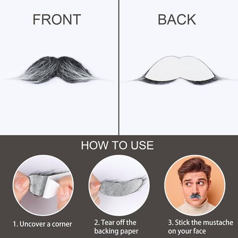 Self Adhesive Fake Mustache Costume Facial Hair Halloween Novelty Stick On Fake Beard in Kuwait
