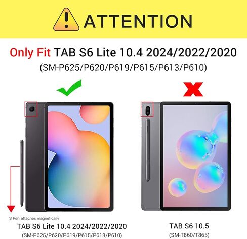 ZtotopCases for Galaxy Tab S6 Lite 10.4 inch Case 2024/2022/2020 with Pen Holder, Auto Wake/Sleep, Trifold Stand Folio Cover for Samsung Galaxy S6 Lite Tablet (SM-P625/P620/P619/P615), Black in Saudi Arabia