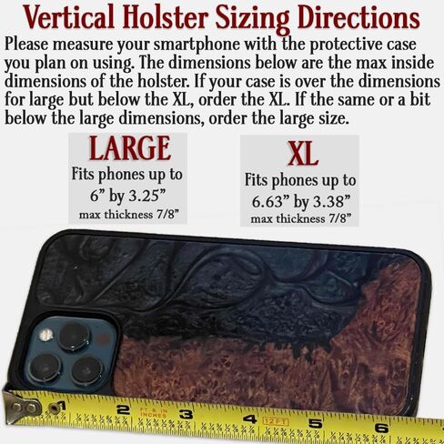 حافظة جلدية عمودية للخلايا مع إغلاق مغناطيسي، بني، مقاس X-Large in Kuwait